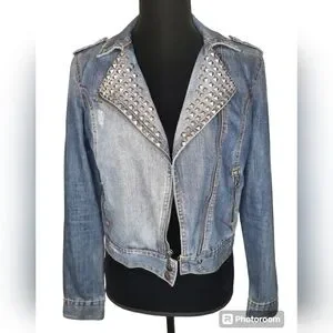 【KOOLOSET】Salt Washed Biker Denim Jacket Regular Fit Rip & Repair Biker Denim Jacket | boohoo